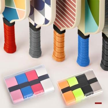 Imagem de AccEncyc 8 pçs fita aderente para raquete de tênis antiderrapante overgrips perfurada Pickleball Grips Raquete de aderência macia Badminton Pickleball Paddle Handle Grip Wrap Raquete de tênis de mesa