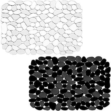 Imagem de Coopay Tapete de pia de cozinha, tapete de proteção de pedras, PVC, ecológico, ajustável, de aço inoxidável/porcelana, protetor de prato para a parte inferior da pia da cozinha, 40 x 30 cm (pacote com