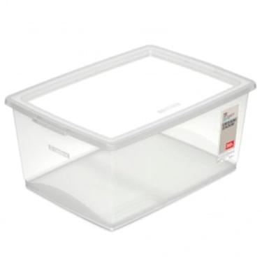 Imagem de Ordene - Caixa Organizadora Plástica de 30 Litros com Tampa, Cor Cristal, Linha My Closet