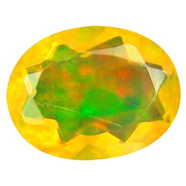 Imagem de 1,09 ct AAA+ Gem de qualidade corte oval (9 x 7 mm) opala arco-íris não aquecida genuína e extraída da pedra preciosa solta da Terra