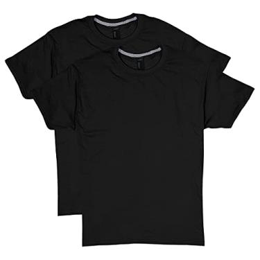 Imagem de Hanes Camisetas masculinas, pacote de camisetas masculinas X-Temp, camisetas que absorvem umidade, camisetas de mistura de algodão, pacote com 2, Preto, G