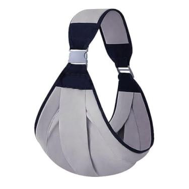 Imagem de Canguru Bebê Sling Carregador Dobrável Criança Maternidade Suporte Lateral Ombro Respirável (Cinza)