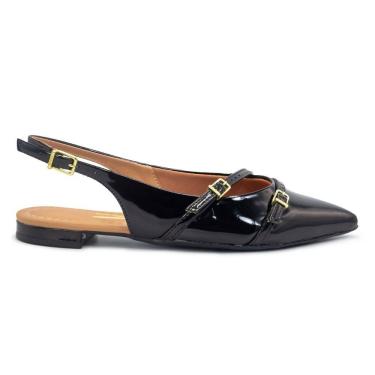 Imagem de Sapatilha Vizzano Feminina Slingback Fivelas Salto Rasteiro 1206