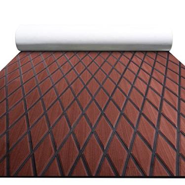 Imagem de FOCEAN Piso de barco Espuma EVA Deck de Barco Piso Marinho Tapetes Marinhos para Barcos Caiaque Piscinas, 190 cm x 71 cm, Marrom Escuro com Linhas Pretas