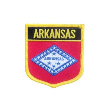 Imagem de Ruoming 1 PÇ Patch de bandeira do Arkansas, bordado a ferro ou costurado, tático, militar, bandeira do estado nacional (Arkansas)