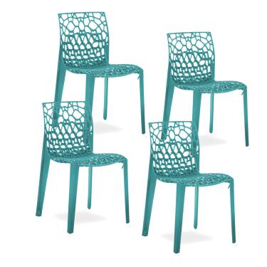 Imagem de Conjunto com 4 Cadeiras Fixas Coral Blue