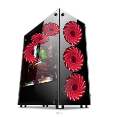 Imagem de Gabinete gamer video atx 01150 8 coolers - Xway, Vermelho