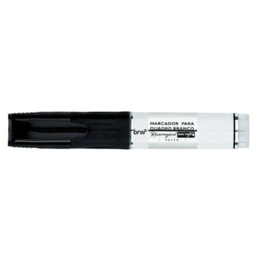 Imagem de Pincel Marcador Quadro Branco Recarregável com Refil BRW, Preto