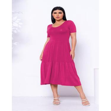 Imagem de Vestido Evangélico Soltinho Casual Festa Convidada Manga Curta - Gisel