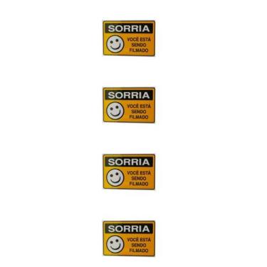 Imagem de 4 PlacaS DE Sinalização 15x20 Sorria VOCÊ Está Sendo Filmado - JA