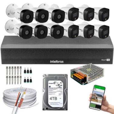 Imagem de Kit 12 Câmeras Intelbras 6 cam Full Color 6 cam 1220b Full Hd Dvr Mhdx