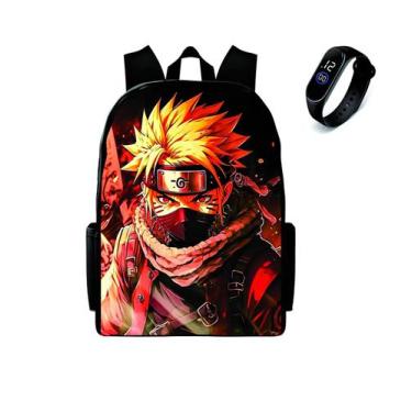 Imagem de Bolsa Escolar Naruto Mais Relogio Digital Led lançamento Top Kit - Kau