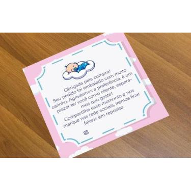 Imagem de 25 unid Cartão agradecimento Cliente pela compra Infantil - pronta ent