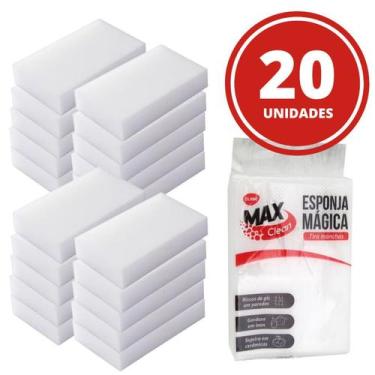 Imagem de Kit 20 Esponja Mágica Bucha Melamina Limpeza Tira Mancha Não Risca Lim