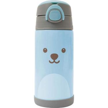 Imagem de Garrafinha Térmica Parede Dupla Canudo em Silicone Gumy Azul Buba, 400