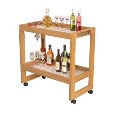 Imagem de Carrinho Multiuso Aparador Barzinho Orfeu Com Rodizios Pérola Movelove