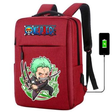 Imagem de Mochila USB Escolar Estampa Infantil One Peace Notebooks, Trabalho Esc