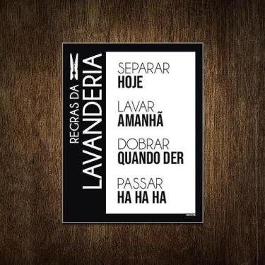Imagem de Placa Divertida Sinalização Regras Da Lavanderia 36X46 - Sinalizo.Com