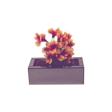 Imagem de Vaso Cachepot Fumê Espelho Plantas Luxo Decoração - Inova Decor