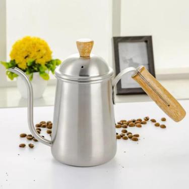 Imagem de Chaleira Madeira Bico De Ganso Jarra Pitcher Barista 650ml - raleo