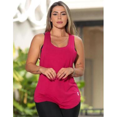 Imagem de Regata Fitness Camiseta Feminina Nadador Para Academia - Fitmoda , Ros