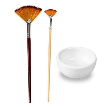 Imagem de Kit Pincéis Cerdas de Seda 06, 02 e Cubeta Porcelana 40mL Estética - P