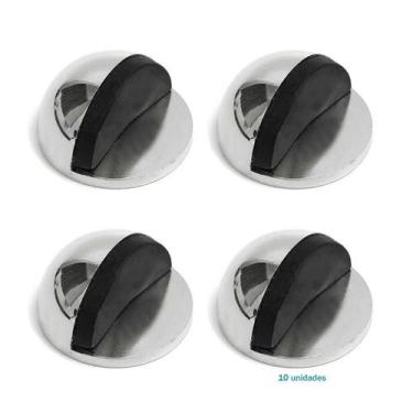 Imagem de 10 Batedor De Porta Metal Borracha Fixação Adesiva DES07 - Desicon