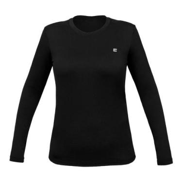 Imagem de Camiseta Manga Longa Feminina Proteção UV Preta - Curtlo, GG