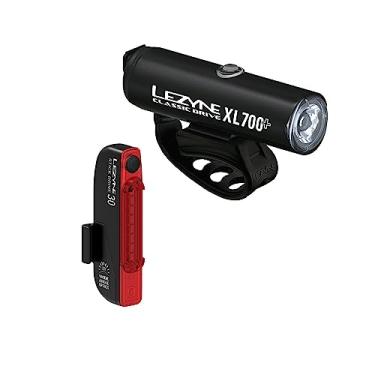 Imagem de Lezyne Conjunto de luzes de bicicleta Classic Drive XL 700+ e Zecto Drive 200+, 700/200 lúmens, par frontal e traseiro, LED branco/vermelho, estrada, montanha, bicicleta de cascalho, recarregável por