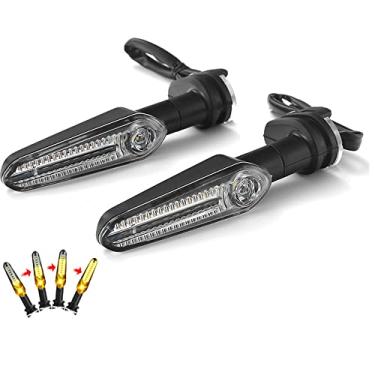 Imagem de A luz indicadora modificada da motocicleta LDE é adequada para YAMAHA MT07 Tenere 700 XJ6 FZ6 MT09 Tracer 900 MT10 MT03 FZ25 atualização do pisca-pisca, um par de luzes de água corrente