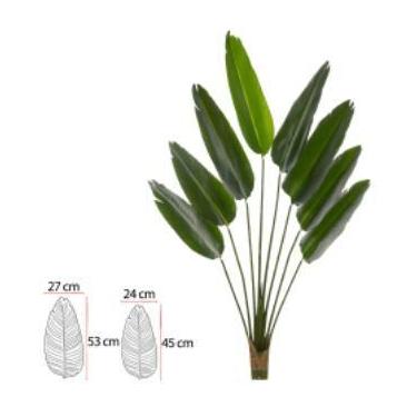 Imagem de Planta Árvore Artificial Palmeira Viajante Real Toque X8 Verde 1,6m - 