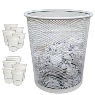 Imagem de  Lixeira Aramada Luxo Para Escritório Branco 10L 10 UN - Markys Store