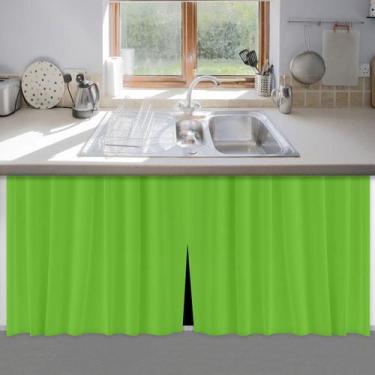 Imagem de Cortina para Pia de Cozinha Verde PVC 138x80cm - Forte - forteimports