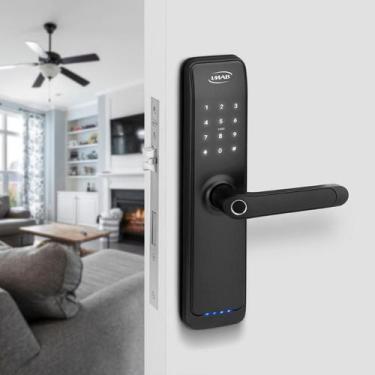 Imagem de Fechadura Digital Geko Compatível c/ Alexa/Google em Alumínio Preto IM