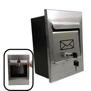Imagem de Caixa de Correio Frontal Primor Inox Embutir Cartas 2 Chaves - Ficone 