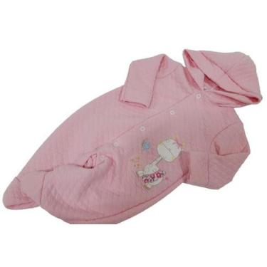 Imagem de Macacão Longo Matelasse Bebê Menina Bordado C/ Capuz 2210 - AG Baby, P