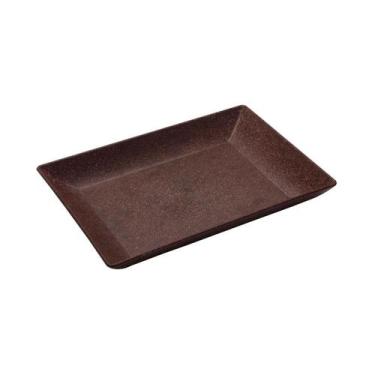 Imagem de Petisqueira travessa Retangular 24cm servir Marrom Escuro - Evo