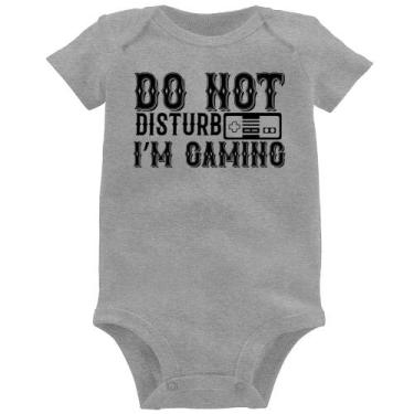 Imagem de Body Bebê Do Not Disturb I'm Gaming - Foca na Moda, Cinza, P