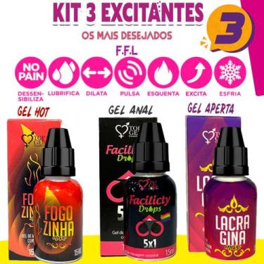 Imagem de Kit Produtos SexShop eróticos gel casais e lubrificante (Fog., Fac. e 