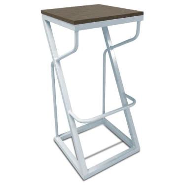 Imagem de Banco Alto Bistrô Industrial Banqueta Cozinha Balcão Área Gourmet Germ