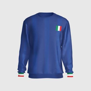 Imagem de Blusa Moletom Italia Copa Futebol Italiano Conforto Time - Bueno Store