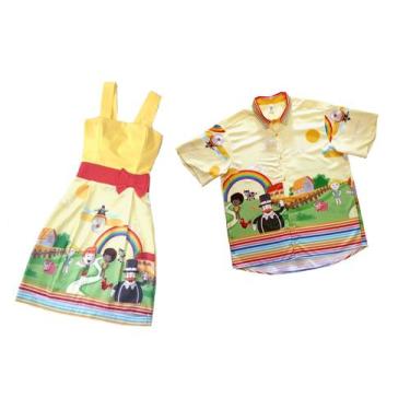 Imagem de Kit Pai e Mãe Vestido Mundo Bita Fazendinha - Ateliê Iza Rocha, GG