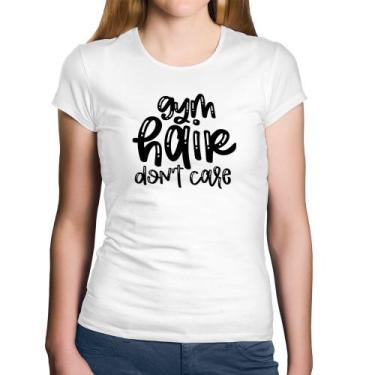 Imagem de Baby Look Algodão Gym Hair Don't Care - Foca na Moda, Branco, G