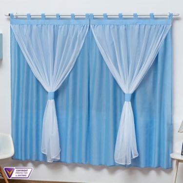 Imagem de Cortina Varão Simples Quarto de Bebê e Criança Menino 2,00 mX1,70 m Az