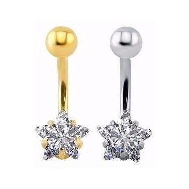 Imagem de Piercing De Umbigo Dourado Ou Prata Estrela Pequeno Delicado - De Cast