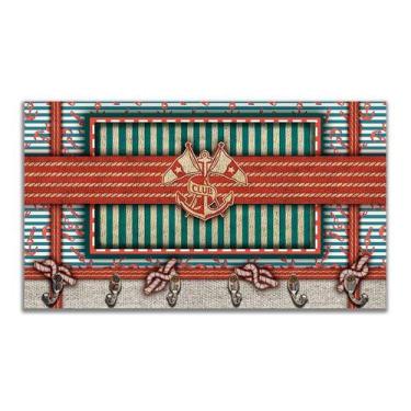 Imagem de Cabideiro de Parede Porta Chaves Toalhas Linha Náutica Marinheiro - Ma