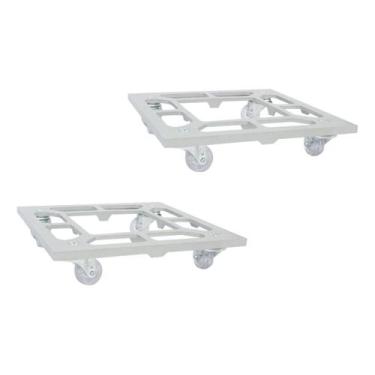 Imagem de Kit Com 2 Suportes Para Vaso 30cm Quadrado Com Rodinhas - Tecnofusi, P