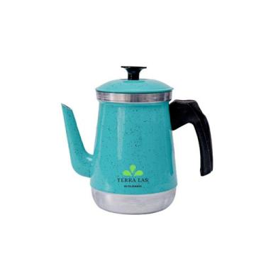 Imagem de Bule Com Bico Para Café Chá Leite Em Alumínio - TERRA LAR, Verde