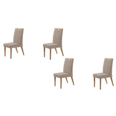 Imagem de Kit 4 Cadeiras Paris - Linho Champagne - Gran Decore