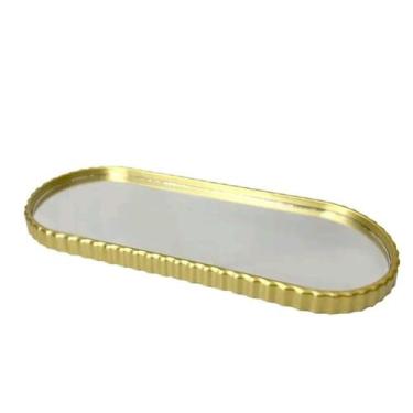 Imagem de Bandeja Espelhada Banheiro Lavabo Oval Decorativa Multiuso - MM, Doura